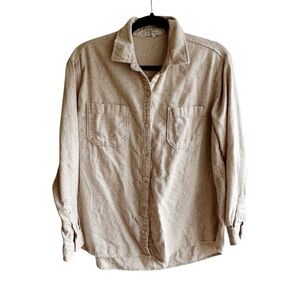 Calder Blake Cream Speckled Button Front Flannel Shirt